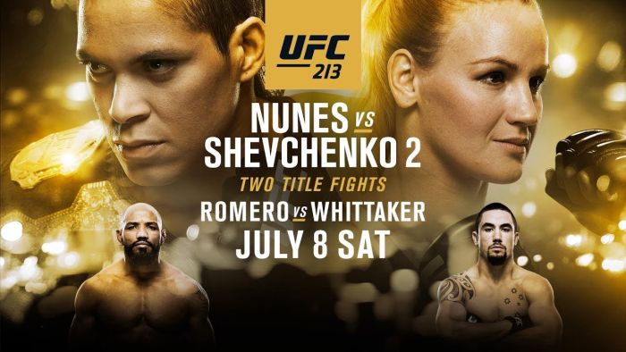 UFC 213: Nunes vs. Shevchenko 2 élő közvetítés