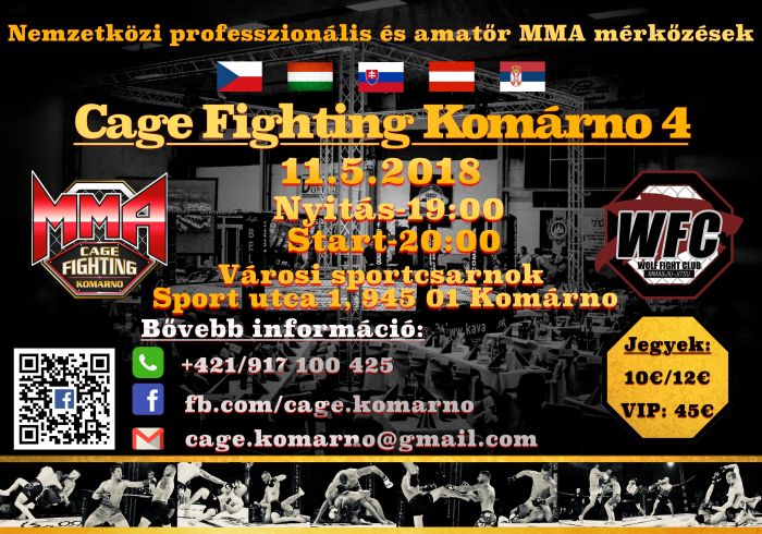 Svédasztalos vacsora, MMA meccsek élőben: itt a 4. Cage Fighting Komárno!