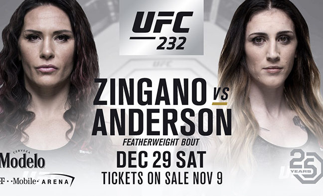 Hivatalos a Cat Zingano – Megan Anderson mérkőzés a UFC 232-re!